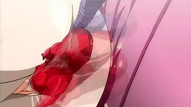 Dirty anime housewife sticks a dildo up her pussy and asshole while masturbating