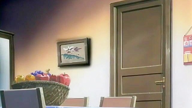 Dirty anime housewife sticks a dildo up her pussy and asshole while masturbating