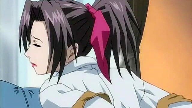 Dirty anime housewife sticks a dildo up her pussy and asshole while masturbating