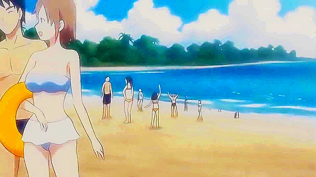 Crossbreeding Assistance 7 - Busty elf princess fucks hentai professor on beach