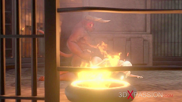 Minotaur fucks hard a 3d teen in the battle arena