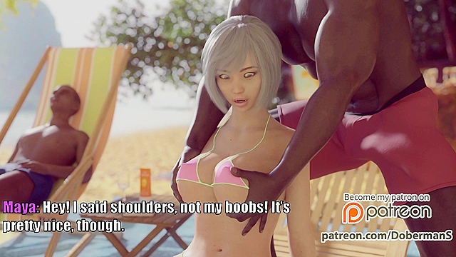 Bikini clad white girl cheating on her husband at the resort with BBC