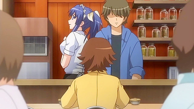 Cafe Junkie 2 - Virgin hentai teen gives footjob and fuck to tied up guy