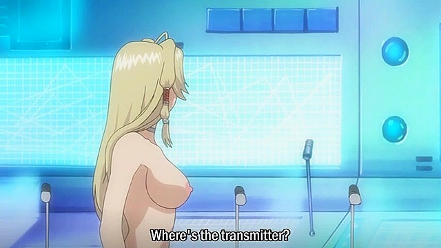 Busty blonde human gets a giant alien cock in her anime pussy