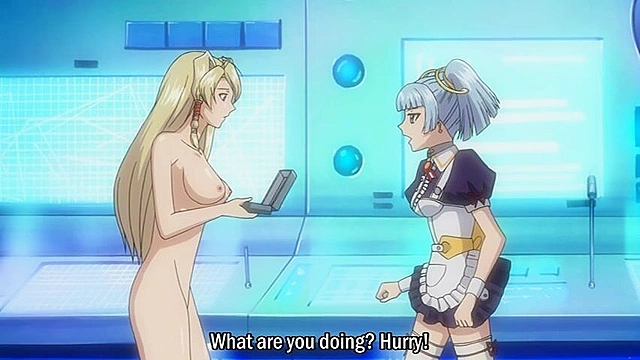 Busty blonde human gets a giant alien cock in her anime pussy