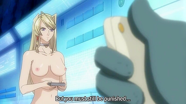 Busty blonde human gets a giant alien cock in her anime pussy