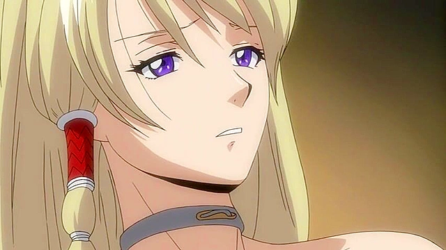 Busty blonde human gets a giant alien cock in her anime pussy