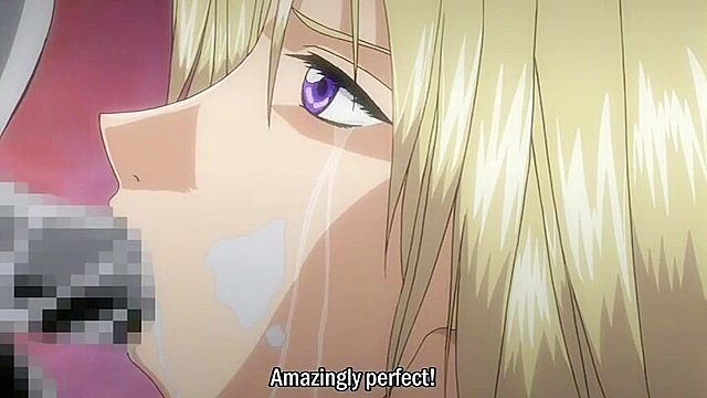 Busty blonde human gets a giant alien cock in her anime pussy