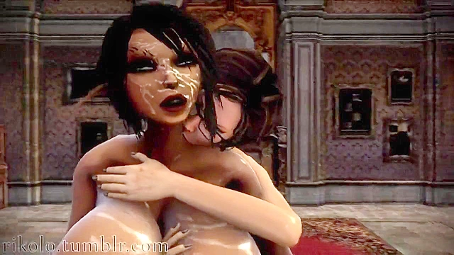 Futanari with a huge cock rams her ebony girlfriend with giant tits