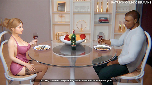 Shy housewife begins to love big black cock - 3D animated comics porn