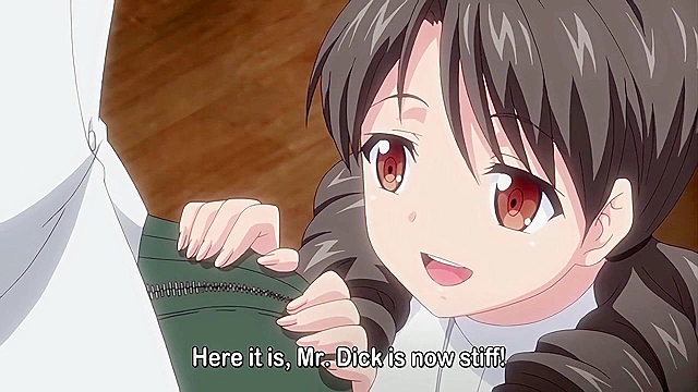 Little Landlady 1 - Petite landlady collects rent and an anime big cock cumshot in her pussy