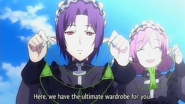 Demon lord fucks his busty elf maid and gives them his demonic seed