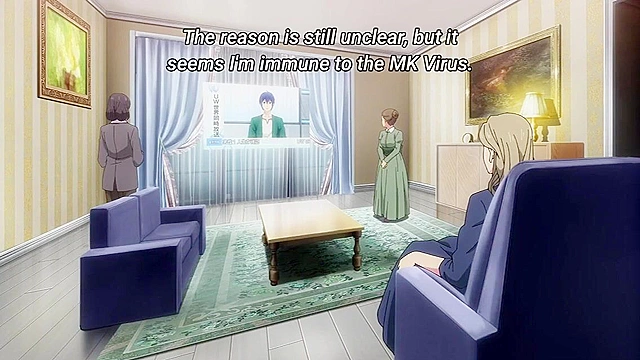 World's End Harem 2 - Softcore ecchi anime - Busty redhead licks booze off reluctant guy