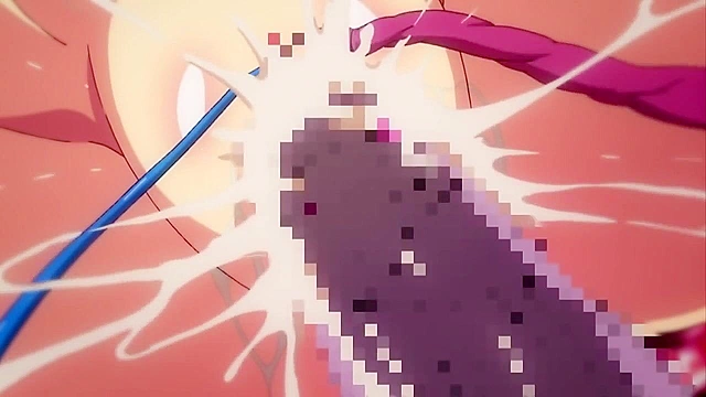 Inyouchuu Etsu Bonus - Big dick tentacle demon fucks two screaming hentai girls at same time