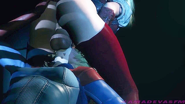 Batman Porn Asylum 4 - Supergirl takes Harley Quinn's futa cock deep in her mouth