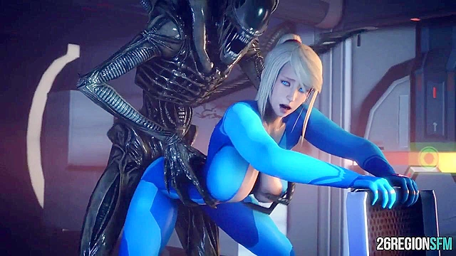 Big dicked scary monsters ram 3D Samus Aran in her dirty asshole
