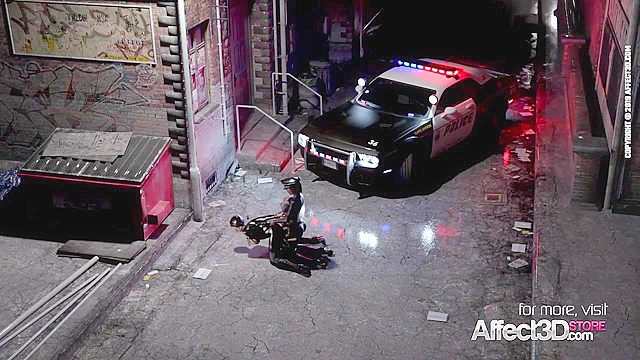 Big tits cat burglar gets futanari big cock public sex punishment