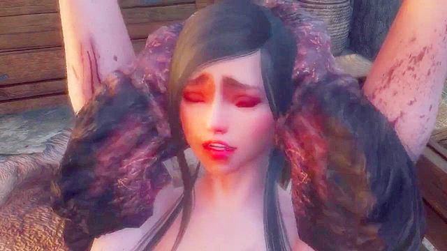 The Trolls Descend - Hot blonde from Skyrim gets her holes ripped open by monster cock