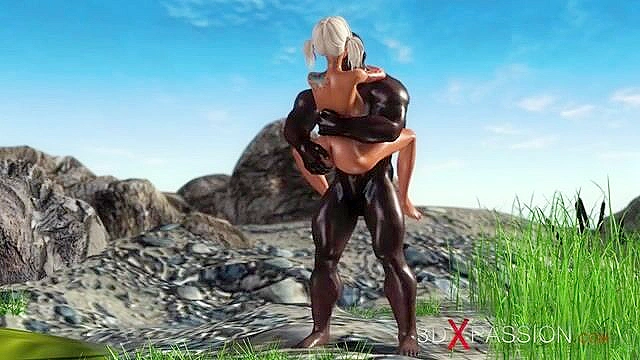 Tattooed 3d schoolgirl dreams to have sex with a black man on island