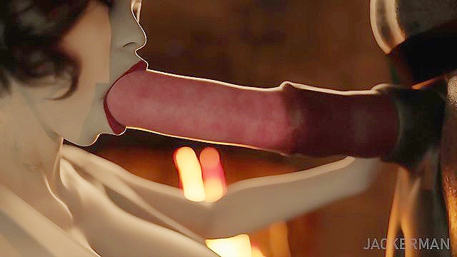 Dinner at Castle Dimitrescu - Busty mature vampire fucks Minotaur