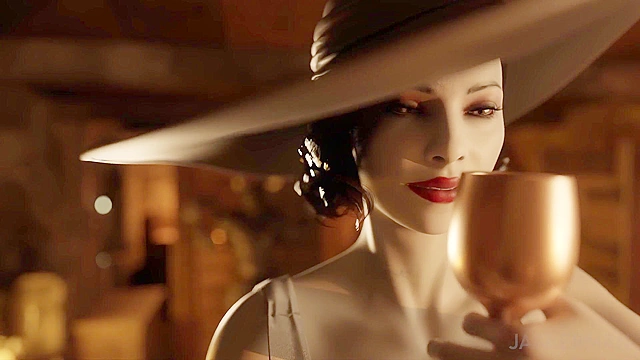 Dinner at Castle Dimitrescu - Busty mature vampire fucks Minotaur