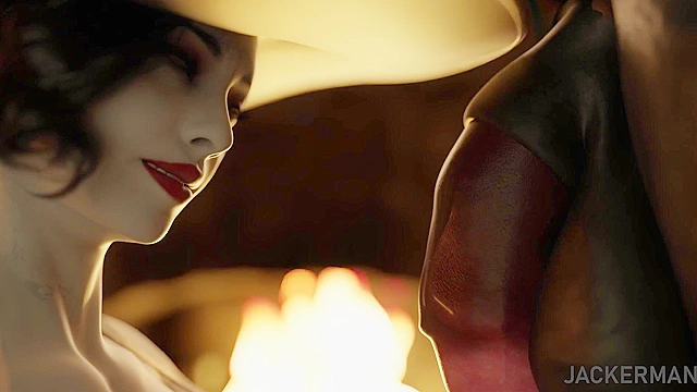 Dinner at Castle Dimitrescu - Busty mature vampire fucks Minotaur