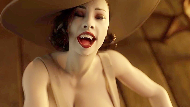 Dinner at Castle Dimitrescu - Busty mature vampire fucks Minotaur