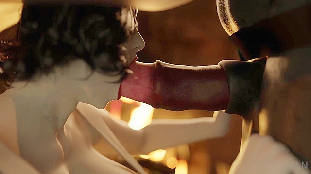 Dinner at Castle Dimitrescu - Busty mature vampire fucks Minotaur