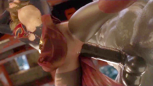 Supergirl gets doomsdays big dick deep in her stretched out cunt