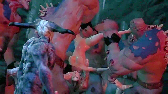 The Borders of the Tomb Raider (complete) - Lara Croft gets impaled by huge troll cocks