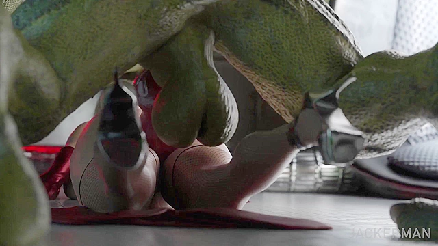 Soviet Seduction - Busty soviet spy is fucked by big dick lizard man