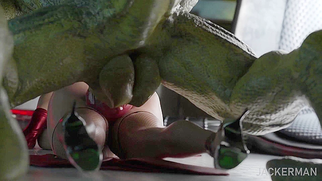 Soviet Seduction - Busty soviet spy is fucked by big dick lizard man