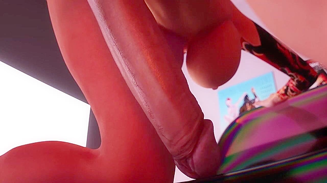 Hard Dick's Night - Futanari who looks like Angelina Jolie dildos ass and strokes huge dick