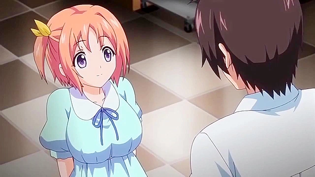 Mankitsu Happening 1 - Employee catches busty hentai teen masturbating at work