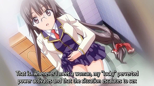 Mankitsu Happening 1 - Employee catches busty hentai teen masturbating at work