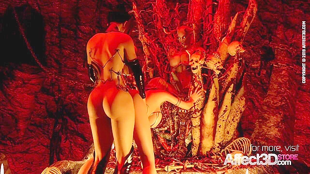 Blonde futanari angel and black demon having a heavenly sky fuck