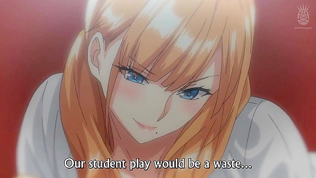 Master Piece 2 - Busty anime schoolgirls dressed as angel and devil give double blowjob