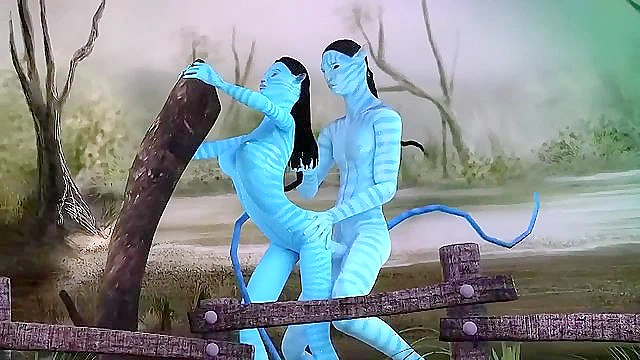 Sexy babe from Avatar gets her mouth fucked and her pussy drilled by big blue cock