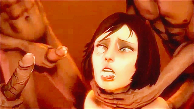 Black cocks fuck busty 3d video game babes in their tight white holes