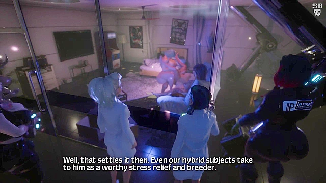 Laersect 20XX - 3D sissy slut gets double penetrated by dirty futanari cops in alley