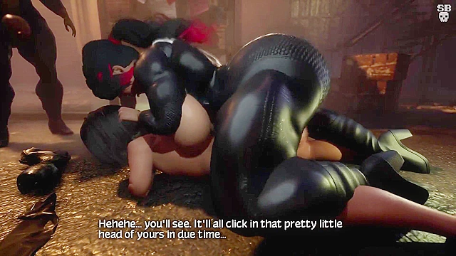 Laersect 20XX - 3D sissy slut gets double penetrated by dirty futanari cops in alley