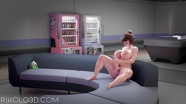 Mei Solo Handjob jerking off her futanari big cock