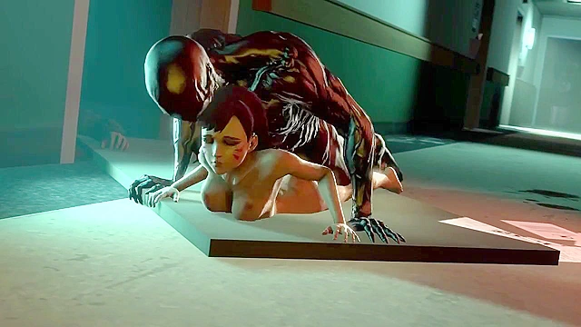 Gadabout 1 - Hospital patient is infected with zombie virus and fucks police girl D.va