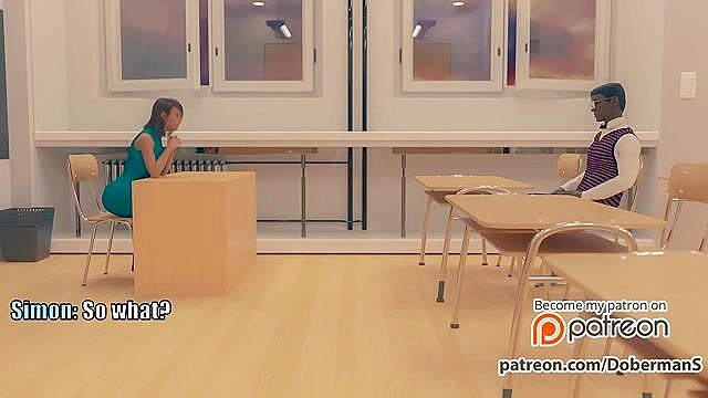 The slutty mature teacher uses big black cocks of the students