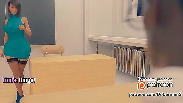 The slutty mature teacher uses big black cocks of the students