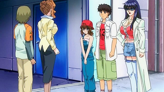 Submissive girl is tied up fucked in front of a window while pervy milf watches