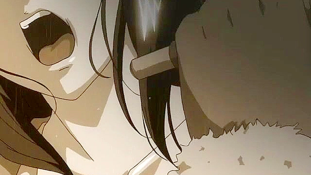 Submissive girl is tied up fucked in front of a window while pervy milf watches