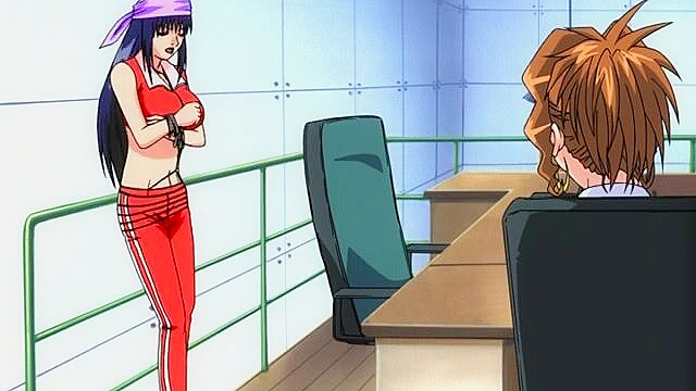 Submissive girl is tied up fucked in front of a window while pervy milf watches