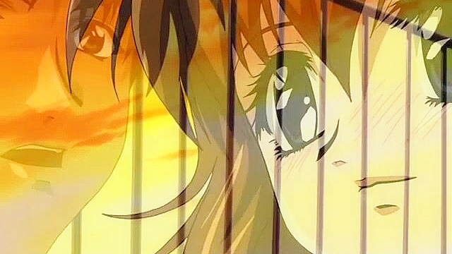 Submissive girl is tied up fucked in front of a window while pervy milf watches