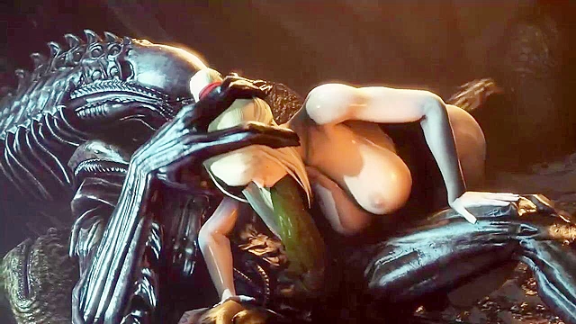 Samus and Unknown Planet 9 - Busty Samus Aran gets her pussy tore open by a big alien monster dick